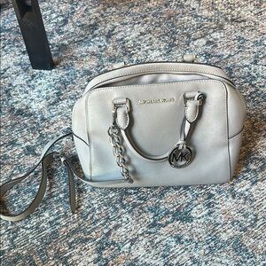 Michael Kors Gray Leather Satchel